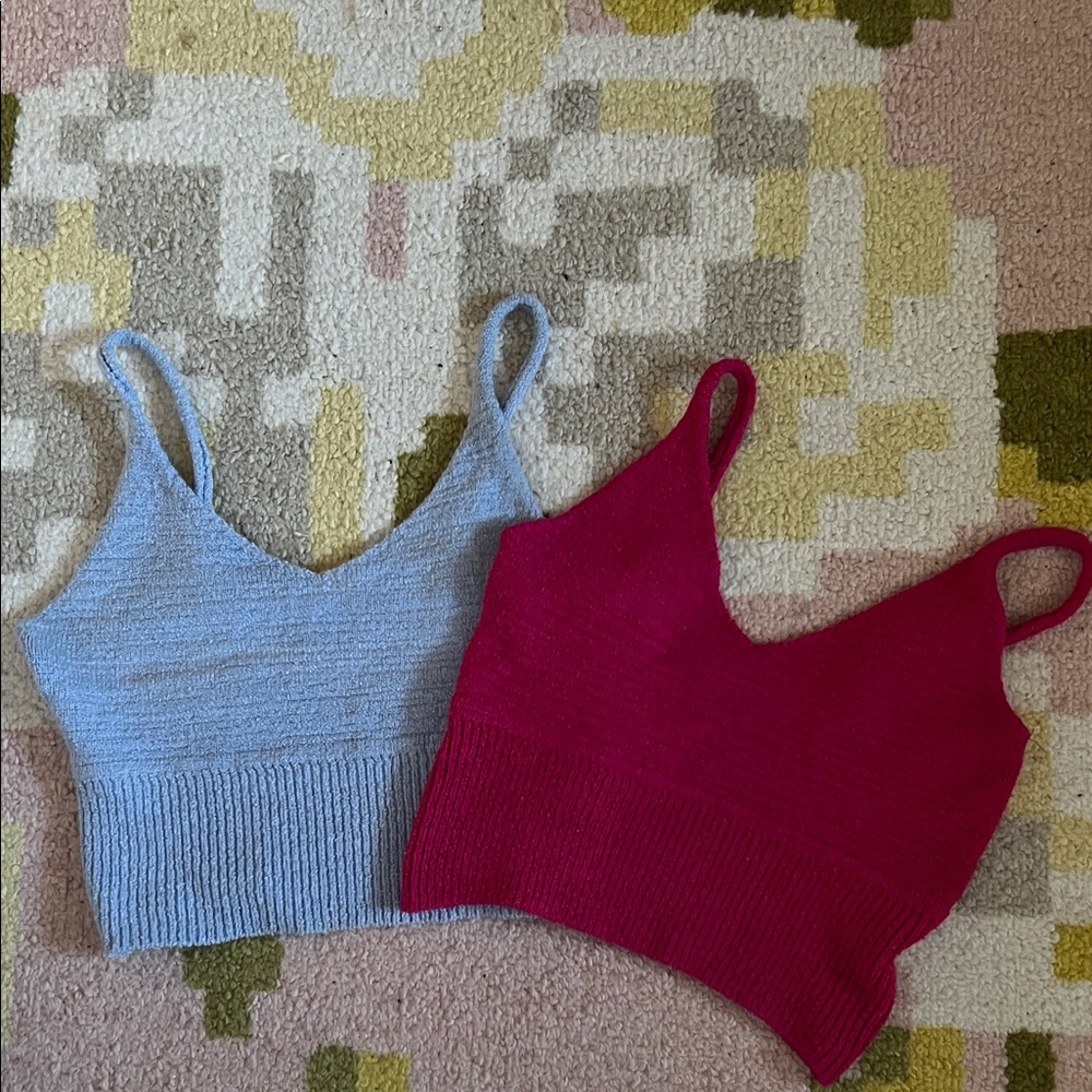 Red and Blue Knit Crop Tops Bundle or separate!